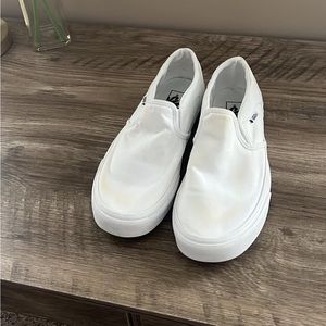 Women’s all white Vans